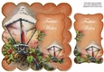 Burnt Orange Christmas Lantern Festive Wishes 8in Scallop Topper