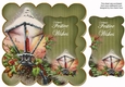 Olive Christmas Lantern Festive Wishes 8in Scallop Topper