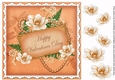 Burnt Orange Magnolia Happy Valentines Day 8in Step by Step Topper