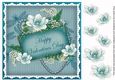 Teal Magnolia Happy Valentines Day 8in Step by Step Topper