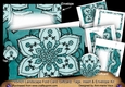 Mosaic Dusky Teal Landscape 7x5inch Card & Envelope Mini Kit