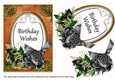 Black Rose Birthday Wishes 7x5in Oval Decoupage Topper