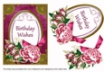 Cerise Rose Birthday Wishes 7x5in Oval Decoupage Topper