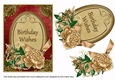 Coffee Red Rose Birthday Wishes 7x5in Oval Decoupage Topper