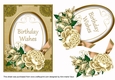 Cream Rose Birthday Wishes 7x5in Oval Decoupage Topper