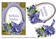 Dark Blue Rose Birthday Wishes 7x5in Oval Decoupage Topper