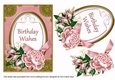 Pink Rose Birthday Wishes 7x5in Oval Decoupage Topper