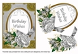 Silver Rose Birthday Wishes 7x5in Oval Decoupage Topper