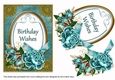 Teal Rose Birthday Wishes 7x5in Oval Decoupage Topper