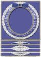 Muted Blue 8 x 8inch Square Lace Ruffle Card Front