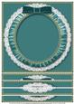 Peacock 8 x 8inch Square Lace Ruffle Card Front