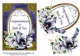 Dark Blue Congratulations Both Magnolia 7x5in Oval Decoupage Topper