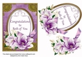 Purple Congratulations Both Magnolia 7x5in Oval Decoupage Topper
