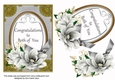 Silver Congratulations Both Magnolia 7x5in Oval Decoupage Topper