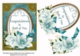 Teal Congratulations Both Magnolia 7x5in Oval Decoupage Topper