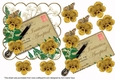 Gold Pansy Invitation Accepted Ink Saver 6in Decoupage Step by Step