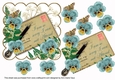 Dusky Teal Pansy I can not Attend Ink Saver 6in Decoupage Step by Step