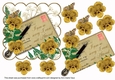Gold Pansy I can not Attend Ink Saver 6in Decoupage Step by Step
