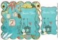 Teal Birdcage Just for You 8in Scallop Topper