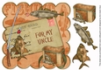 Burnt Orange My Uncle Fishing 8in Decoupage Topper