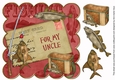 Dark Red My Uncle Fishing 8in Decoupage Topper