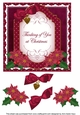 Hot Pink Poinsettia Thinking of You at Christmas Fancy 7in Decoupage Topper