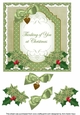 Olive Poinsettia Thinking of You at Christmas Fancy 7in Decoupage Topper