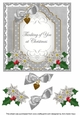 Silver Poinsettia Thinking of You at Christmas Fancy 7in Decoupage Topper