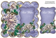 Blue Oriental Lotus Best Wishes 8in Scallop Topper