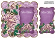 Purple Oriental Lotus Best Wishes 8in Scallop Topper
