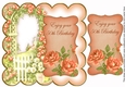 Peach Rose Arch 50th Birthday 8in Scallop Topper