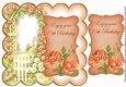 Peach Rose Arch 75th Birthday 8in Scallop Topper