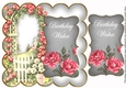 Silver Rose Arch Birthday Wishes 8in Scallop Topper