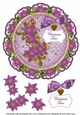Purple Poinsettia Christmas Time 8in Doily Decoupage Topper