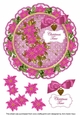 Cerise Poinsettia Christmas Time 8in Doily Decoupage Topper
