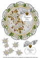 Silver Poinsettia Christmas Time 8in Doily Decoupage Topper