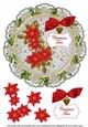Silver Red Poinsettia Christmas Time 8in Doily Decoupage Topper
