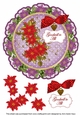 Purple Red Poinsettia Goodwill to All 8in Doily Decoupage Topper