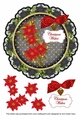 Black Red Poinsettia Christmas Wishes 8in Doily Decoupage Topper
