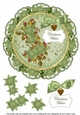 Olive Poinsettia Christmas Wishes 8in Doily Decoupage Topper