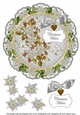 Silver Poinsettia Christmas Wishes 8in Doily Decoupage Topper