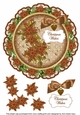 Vintage Tea Poinsettia Christmas Wishes 8in Doily Decoupage Topper