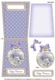 Blue Church Happy Christmas 5.5inch Bauble Decoupage Card