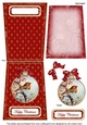 Red Robin Happy Christmas 5.5inch Bauble Decoupage Card