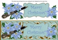 Teal Poinsettia Merry Christmas XLarge DL Decoupage Topper