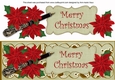 Olive Red Poinsettia Merry Christmas XLarge DL Decoupage Topper