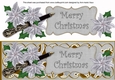 Silver Poinsettia Merry Christmas XLarge DL Decoupage Topper