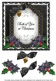 Black Poinsettia Both of You at Christmas Fancy 7in Decoupage Topper