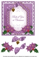 Purple Poinsettia Both of You at Christmas Fancy 7in Decoupage Topper