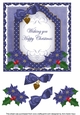 Dark Blue Poinsettia Happy Christmas Fancy 7in Decoupage Topper